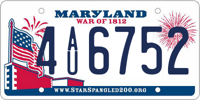 MD license plate 4AU6752