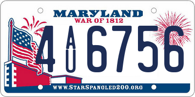 MD license plate 4AU6756