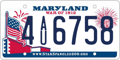 MD license plate 4AU6758