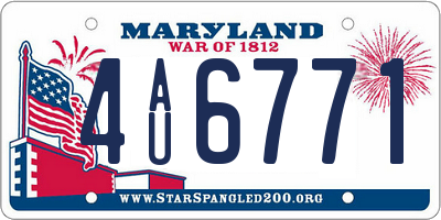 MD license plate 4AU6771