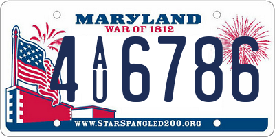 MD license plate 4AU6786