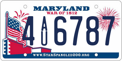 MD license plate 4AU6787
