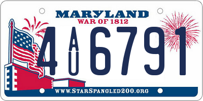 MD license plate 4AU6791