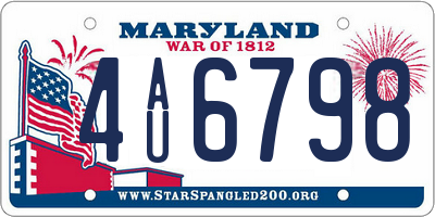 MD license plate 4AU6798