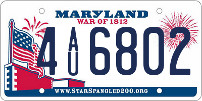 MD license plate 4AU6802