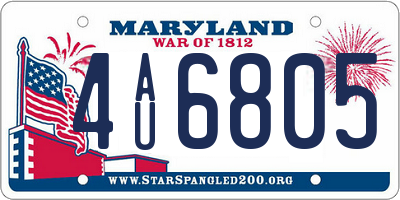 MD license plate 4AU6805
