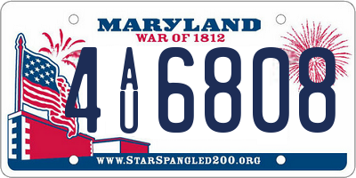MD license plate 4AU6808