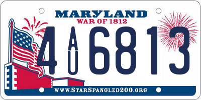 MD license plate 4AU6813