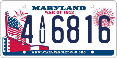 MD license plate 4AU6816