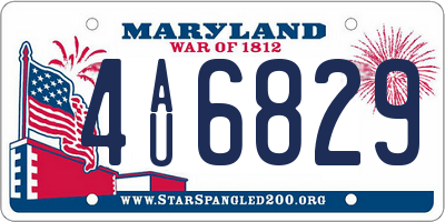 MD license plate 4AU6829