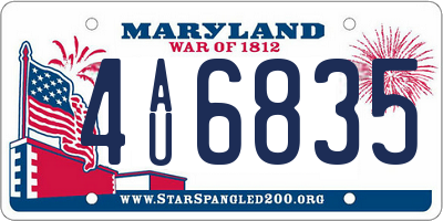 MD license plate 4AU6835