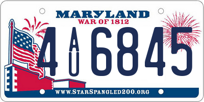 MD license plate 4AU6845