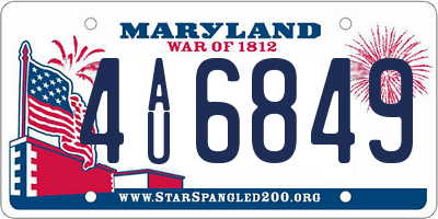 MD license plate 4AU6849