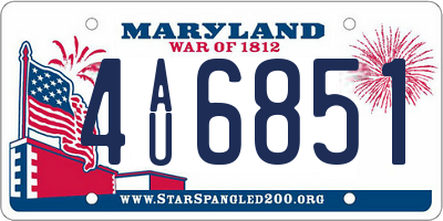 MD license plate 4AU6851