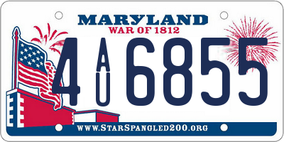 MD license plate 4AU6855