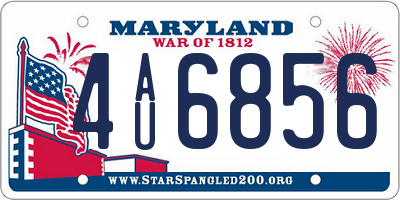 MD license plate 4AU6856