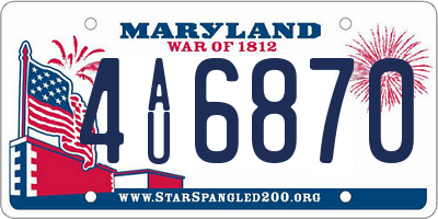 MD license plate 4AU6870