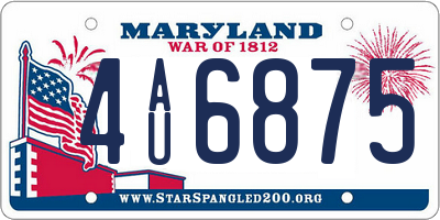 MD license plate 4AU6875