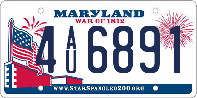 MD license plate 4AU6891
