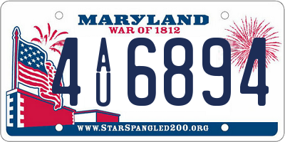 MD license plate 4AU6894