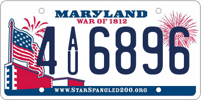 MD license plate 4AU6896