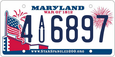 MD license plate 4AU6897
