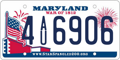 MD license plate 4AU6906