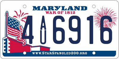 MD license plate 4AU6916