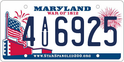 MD license plate 4AU6925
