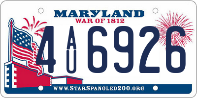 MD license plate 4AU6926