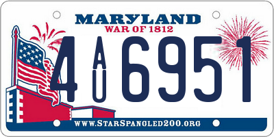 MD license plate 4AU6951