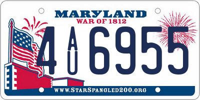 MD license plate 4AU6955