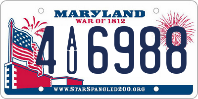 MD license plate 4AU6988