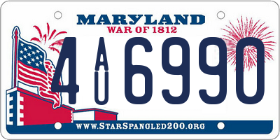 MD license plate 4AU6990
