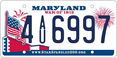 MD license plate 4AU6997