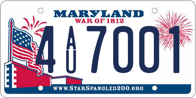 MD license plate 4AU7001