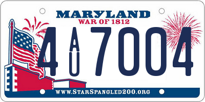 MD license plate 4AU7004