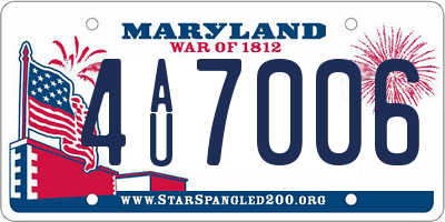 MD license plate 4AU7006
