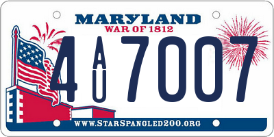 MD license plate 4AU7007
