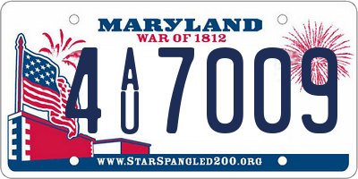 MD license plate 4AU7009