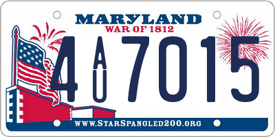 MD license plate 4AU7015