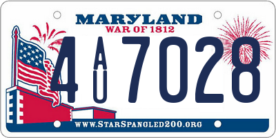 MD license plate 4AU7028