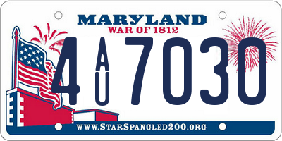 MD license plate 4AU7030