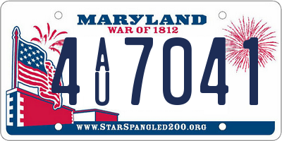 MD license plate 4AU7041
