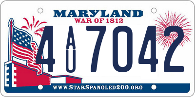 MD license plate 4AU7042