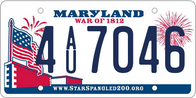 MD license plate 4AU7046