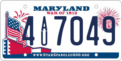 MD license plate 4AU7049