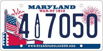 MD license plate 4AU7050