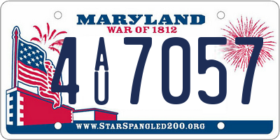 MD license plate 4AU7057