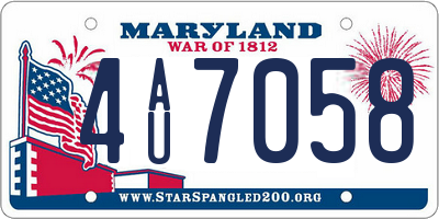 MD license plate 4AU7058